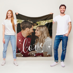 Manta Polar Amor en escritura blanca con Personalizado de espa