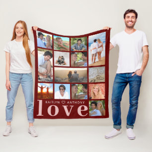 Manta Polar AMOR moderno 14 color Personalizado de Collage de