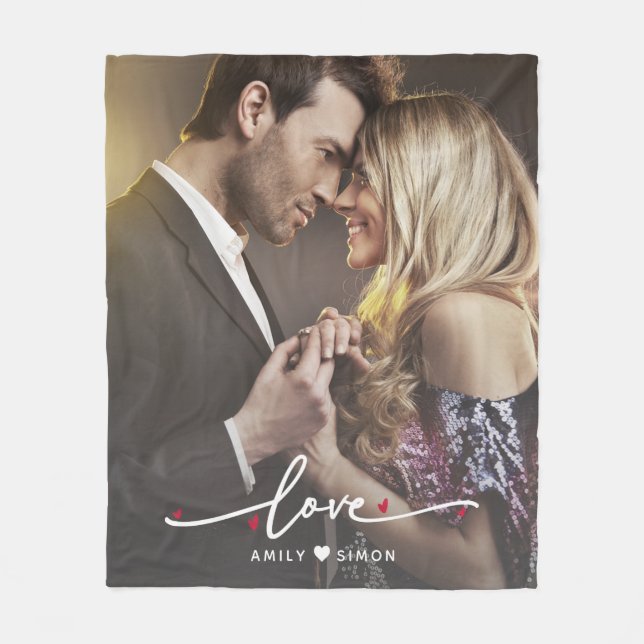 Manta Polar Amor Moderno Personalizado Mínimo 1 Fotos (Anverso)