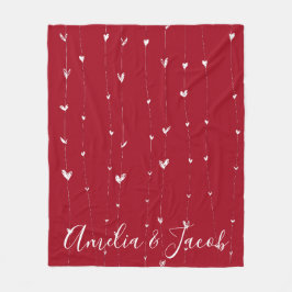 Manta Polar Amor Personalizado Pareja Nombres corazones