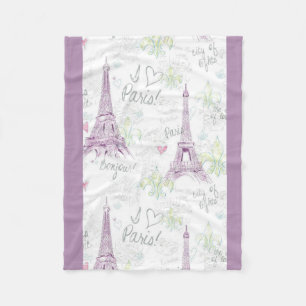 Manta Polar Amor personalizado París del paño grueso y suave