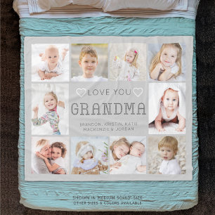 Manta Polar Amor personalizado que tu abuela corazón 10 foto