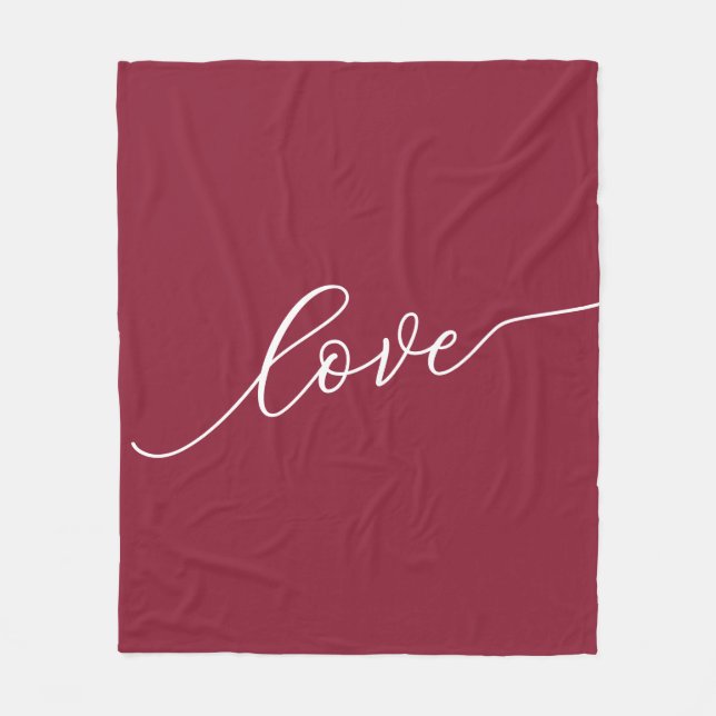 Manta Polar Amor Simple Script Rojo (Anverso)