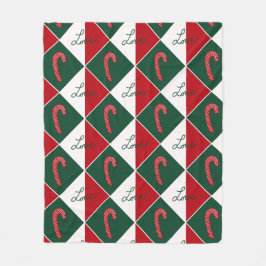 Manta Polar Amor y canas de caramelo