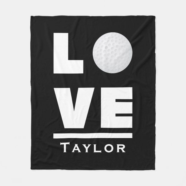 Manta Polar Amor Y Deportes De Golf En Vivo Nombre Personaliza (Anverso)
