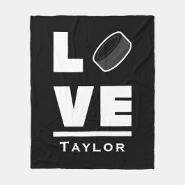 Manta Polar Amor Y Hockey Sobre Hielo En Vivo Nombre Personali