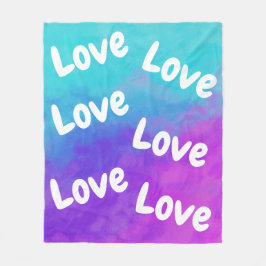 Manta Polar Amor y nubes unicornio