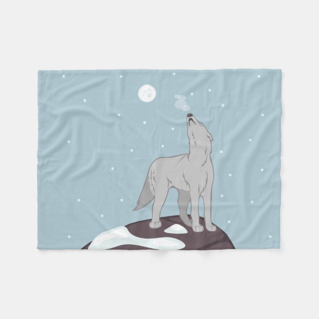 Manta Polar Amortiguando al lobo ártico (Frente (Horizontal))