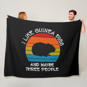 Manta Polar Añade tu texto, cerdo guineano en el atardecer roj