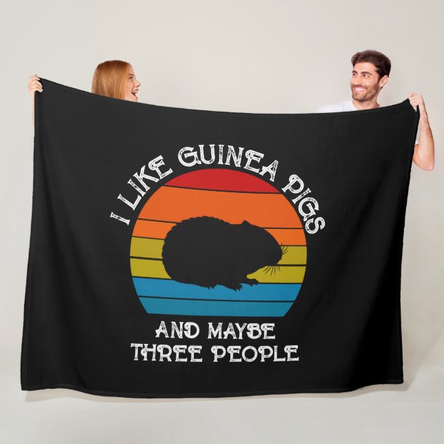 Manta Polar Añade tu texto, cerdo guineano en el atardecer roj (In situ)