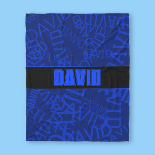 Manta Polar Añadir cualquier nombre, collage de nombres En azu