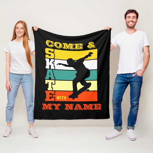 Manta Polar Añadir nombre cambiar texto venir y patinar con mi (In situ)