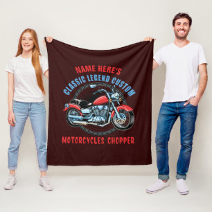 Manta Polar Añadir nombre clásico Personalizado rojo motocicle