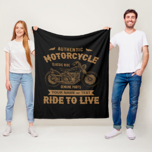Manta Polar Añadir nombre de texto, Auténtico motocicleta clás