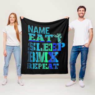 Manta Polar Añadir nombre Dormir BMX Repetir ciclismo de texto