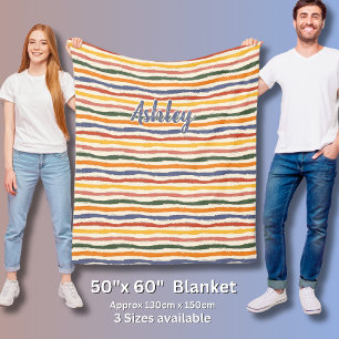 Manta Polar Añadir nombre multicolor estampado en crema beige