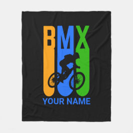 Manta Polar Añadir nombre o texto BMX Bike Rider Naranja Azul
