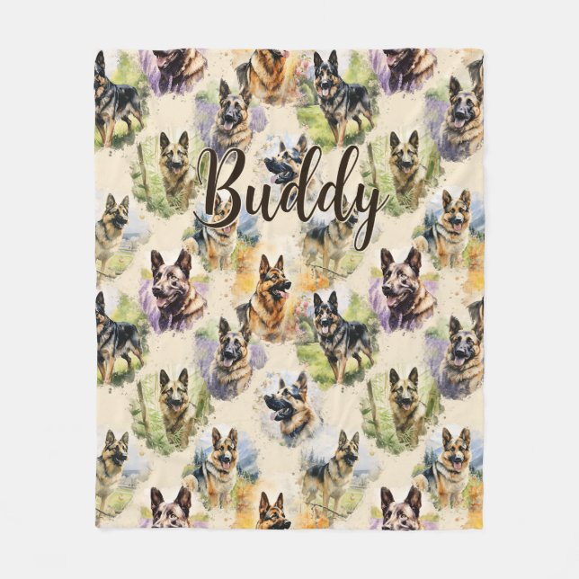 Manta Polar Añadir nombre, Pastor alemán (Anverso)