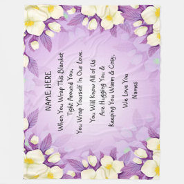 Manta Polar Añadir nombres Amar Encajamiento Abrazo Morado Flo