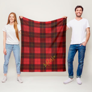 Manta Polar Añadir su nombre Clan Wallace Plaid Tartan