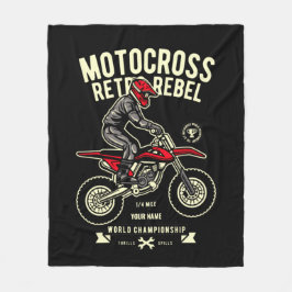 Manta Polar Añadir tu nombre Motocross Retro Campeonato Rebeld
