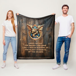 Manta Polar Añadir tu nombre o texto - Dragón en la pared de l