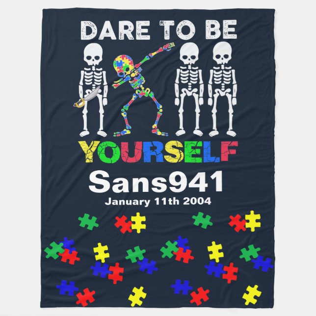 Manta Polar Añadir tu texto - Autismo - Funda, 30"x40" (Anverso)