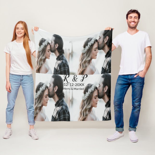 Manta Polar Añadir una foto de pareja de recién casados añadir (In situ)