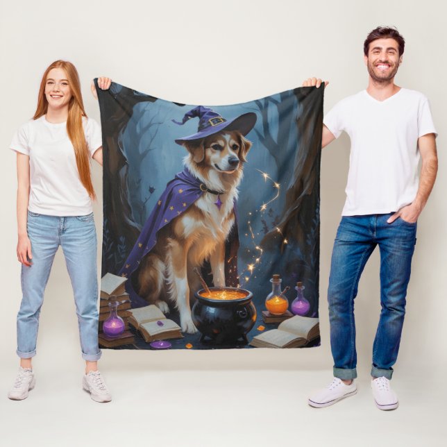 Manta Polar Anatolian Shepherd Whimsical Halloween Pintura (In situ)