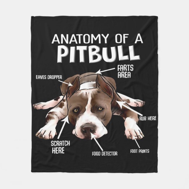 Manta Polar Anatomía De Un Pitbull Estadounidense (Anverso)