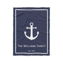 Ancla náutica azul y blanca de medianoche