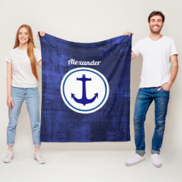 Manta Polar Anclaje azul personalizado