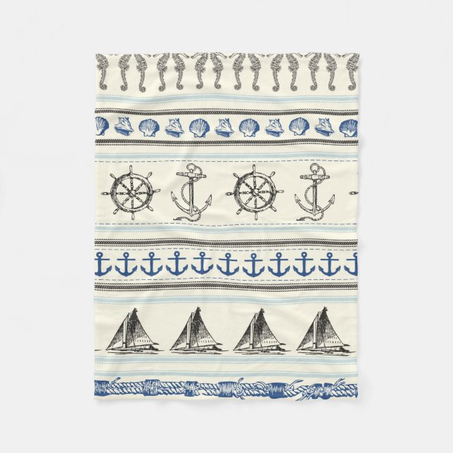 Manta Polar Anclaje Nautical Rope Knot Fleece Blanket (Anverso)