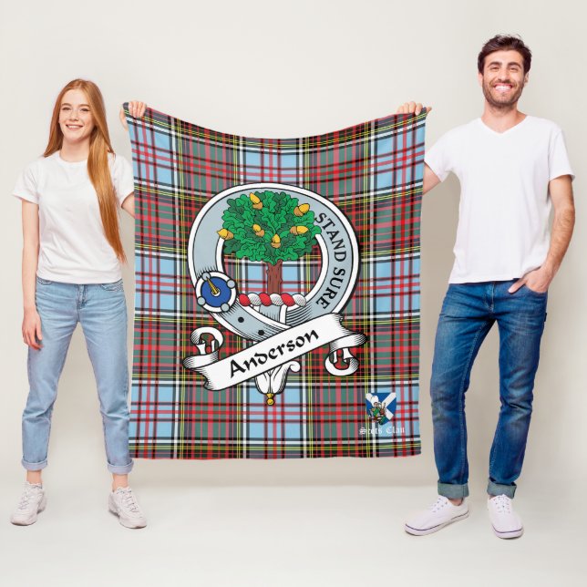 Manta Polar Anderson Ancient Clan Badge Scot Tartan Plaid (In situ)