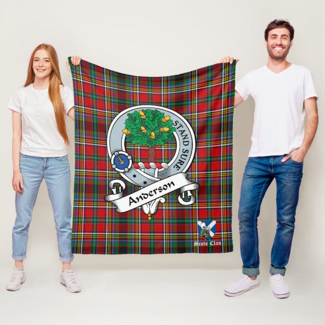 Manta Polar Anderson De Arfreno Clan Badge Scot Tartan Plaid (In situ)
