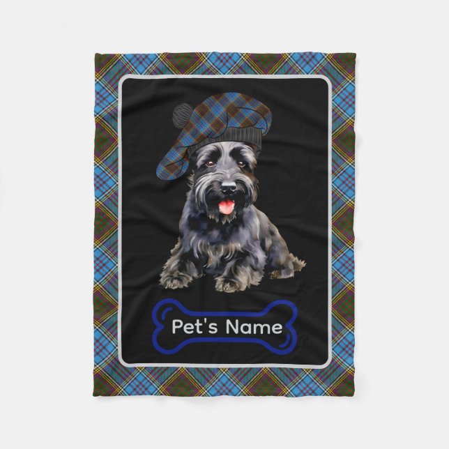Manta Polar Anderson Scottie Dog Tartan Personalizado (Anverso)