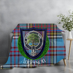 Manta Polar Anderson Scottish Clan Tartan & Escudo