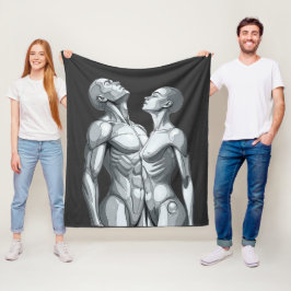 Manta Polar Android Union: Cyborg Couple Fleece Blanket