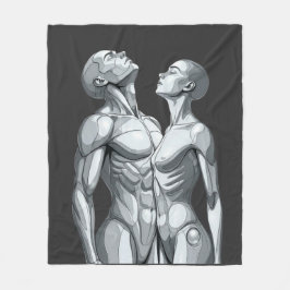 Manta Polar Android Union: Cyborg Couple Fleece Blanket