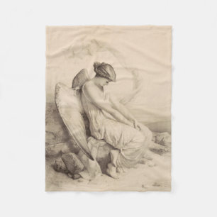 Manta Polar Ángel cristiano sentado sobre una piedra