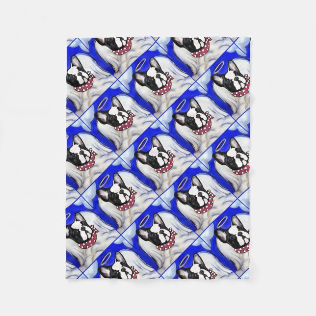 Manta Polar Ángel de Bulldog francés (Anverso)