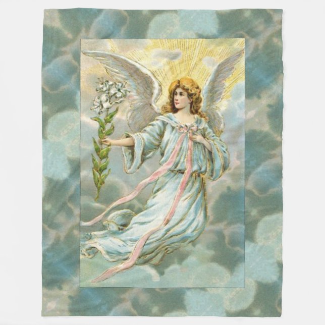 Manta Polar Angel In Blue Fleece Blanket (Anverso)