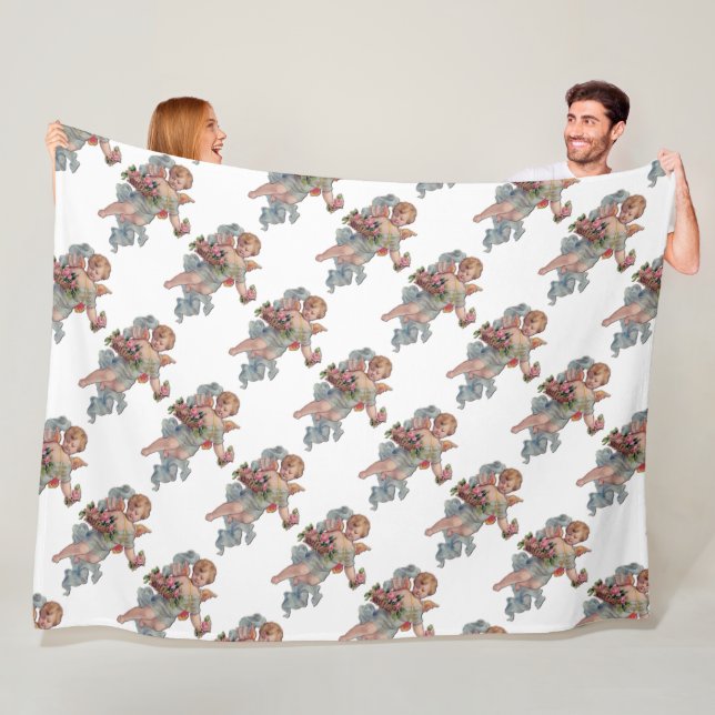 Manta Polar Angel Postcard Fleece Blanket (In situ)