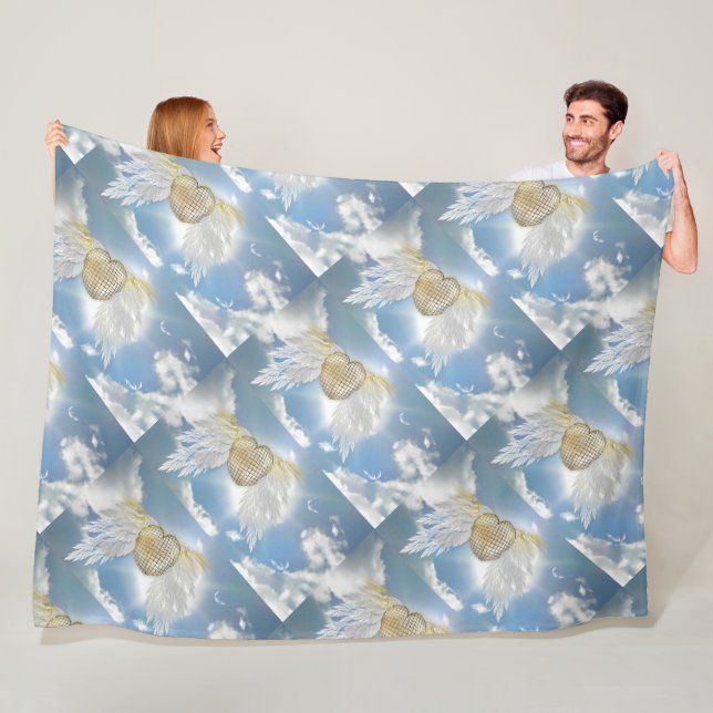 Manta Polar Angel Postcard Fleece Blanket (In situ)