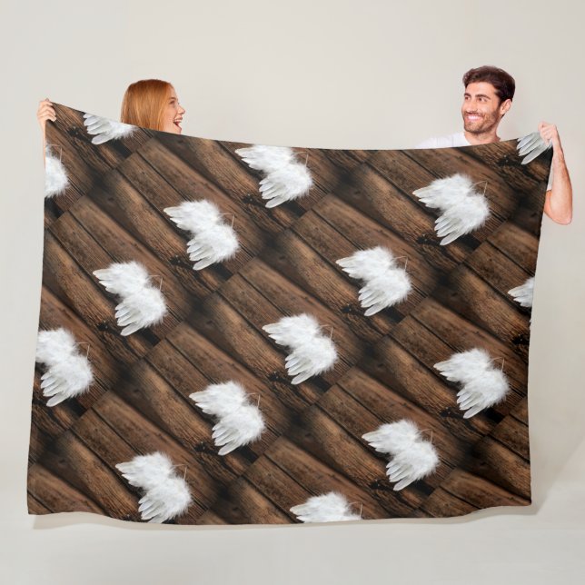 Manta Polar Angel Postcard Fleece Blanket (In situ)