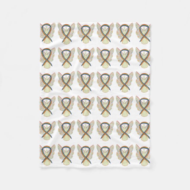Manta Polar Ángel Rainbow Awareness Ribbon Blankets (Anverso)