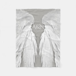 Manta Polar ANGEL WINGS Monograma Elegante Gris