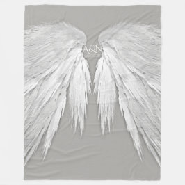 Manta Polar ANGEL WINGS Monograma Elegante Gris