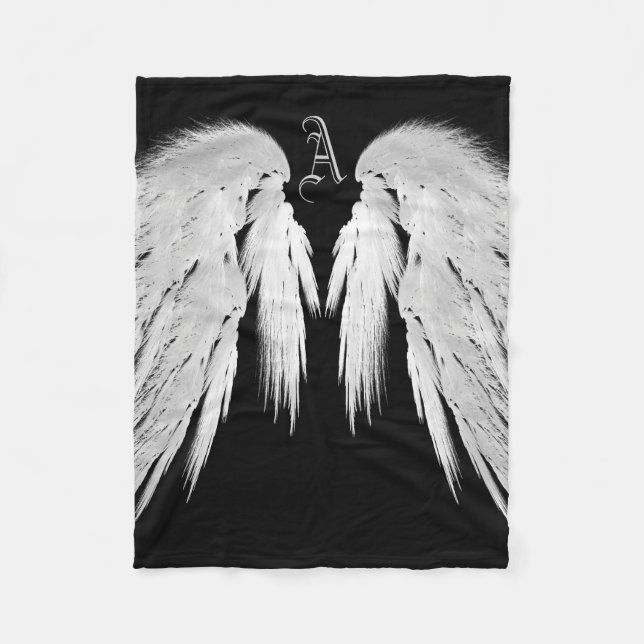 Manta Polar ANGEL WINGS Monograma Negro (Anverso)