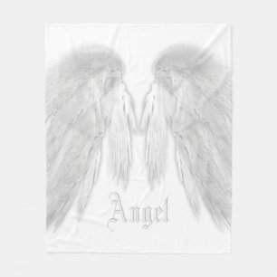 Manta Polar ANGEL WINGS Nombre personalizado Blanco
